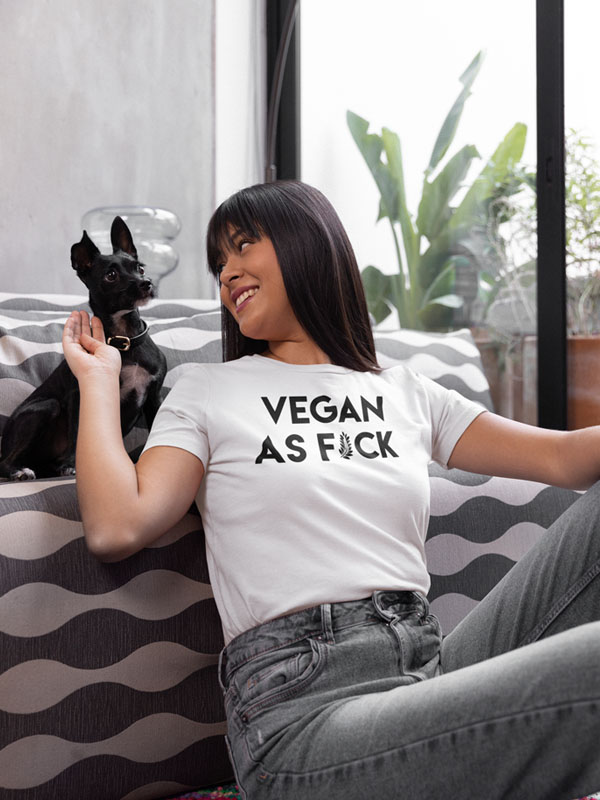 vegan t shirt vegan as fuck tekst
