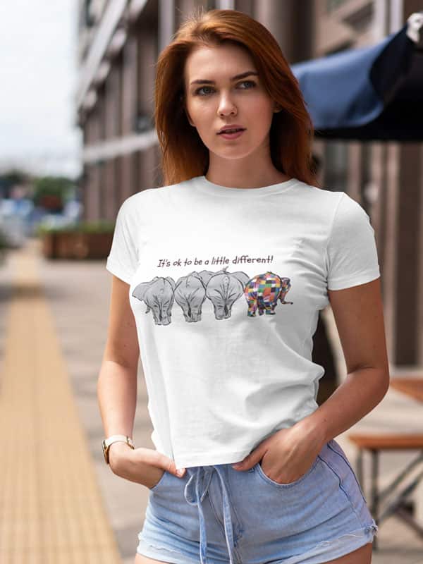 it s ok to be a little different t shirt met olifantjes